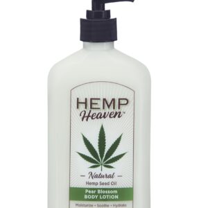 NEW & IMPROVED Pure Hemp Seed Oil Body Lotion - Pear Blossom Scent, Moisturizing & Soothing for All Skin Types, Enriched with Vitamins & Omegas, Fresh Floral Fragrance, Men & Women, 18 oz