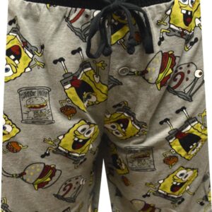 Briefly Stated Mens Nickelodeon SpongeBob Ready to Go to Work Long Sleep Shorts (X-Large), Grey